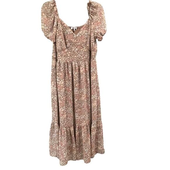 Mimi Chica Floral Tiered Dress Size XL Spring Boho Cottage - Picture 1 of 3